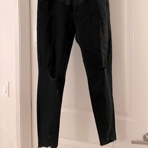 black distressed maternity jeans